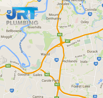 Map of Brisbane west plumbing serviced area
